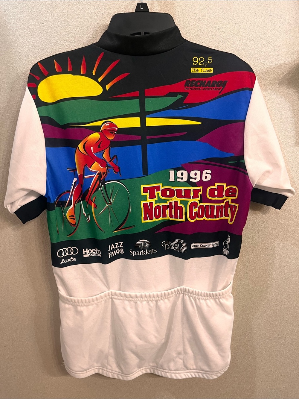 Recharge 1996 Tour de North County Men's Cycling Jersey - White Multi